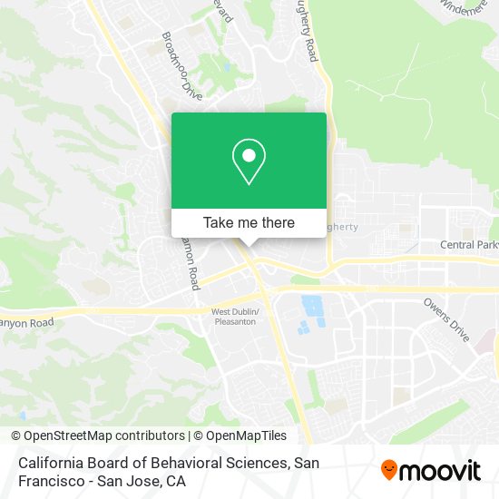 California Board of Behavioral Sciences map