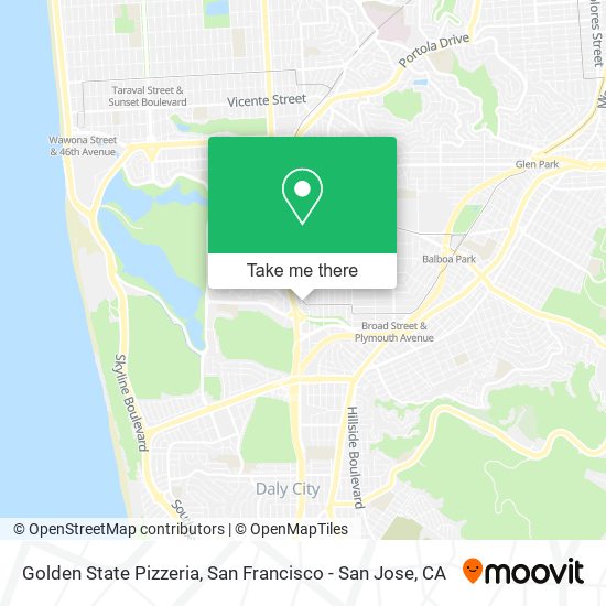 Mapa de Golden State Pizzeria