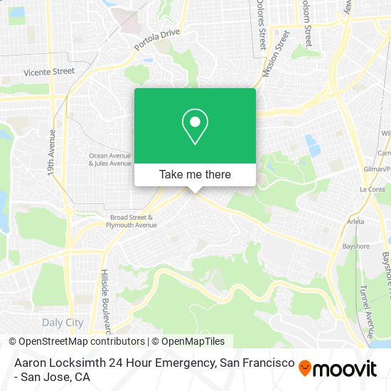 Mapa de Aaron Locksimth 24 Hour Emergency