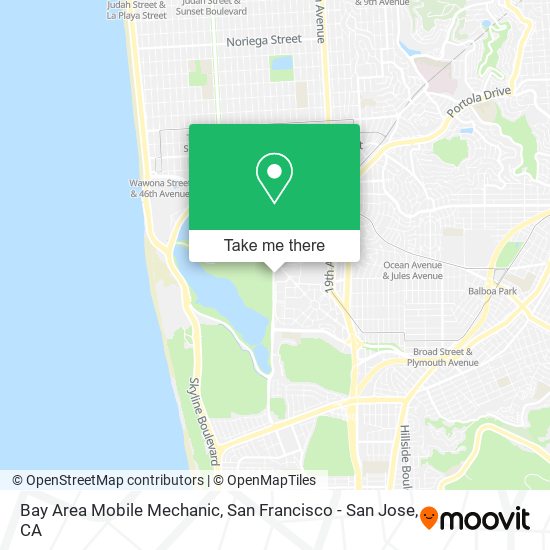 Bay Area Mobile Mechanic map