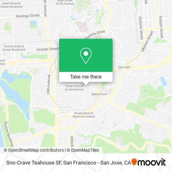 Sno-Crave Teahouse SF map