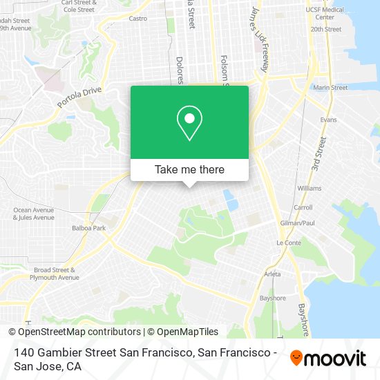 Mapa de 140 Gambier Street San Francisco