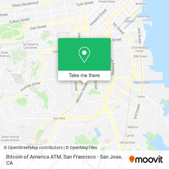 Mapa de Bitcoin of America ATM