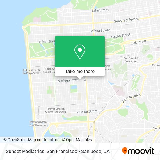 Sunset Pediatrics map