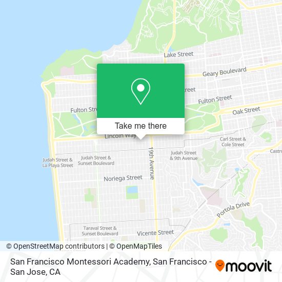 Mapa de San Francisco Montessori Academy