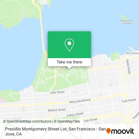 Presidio Montgomery Street Lot map