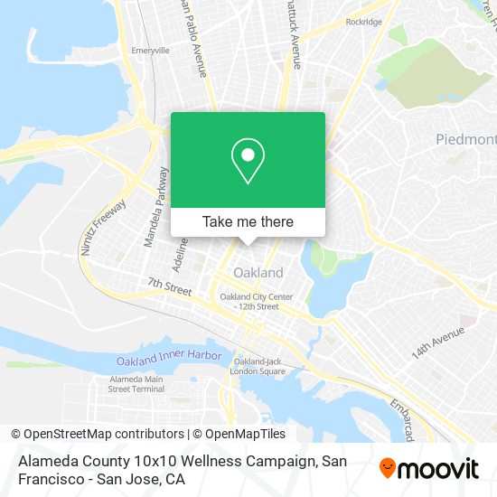 Alameda County 10x10 Wellness Campaign map