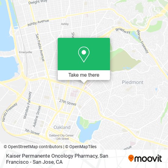 Mapa de Kaiser Permanente Oncology Pharmacy