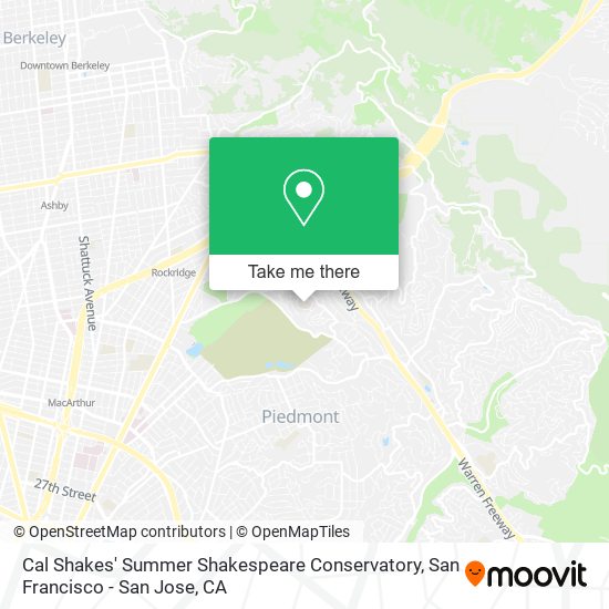 Cal Shakes' Summer Shakespeare Conservatory map