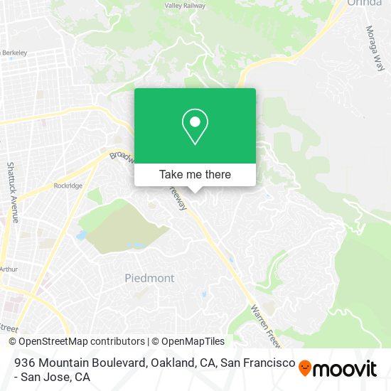 936 Mountain Boulevard, Oakland, CA map