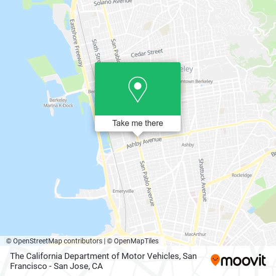 The California Department of Motor Vehicles map