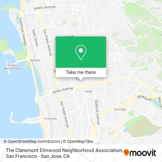 The Claremont Elmwood Neighborhood Association map