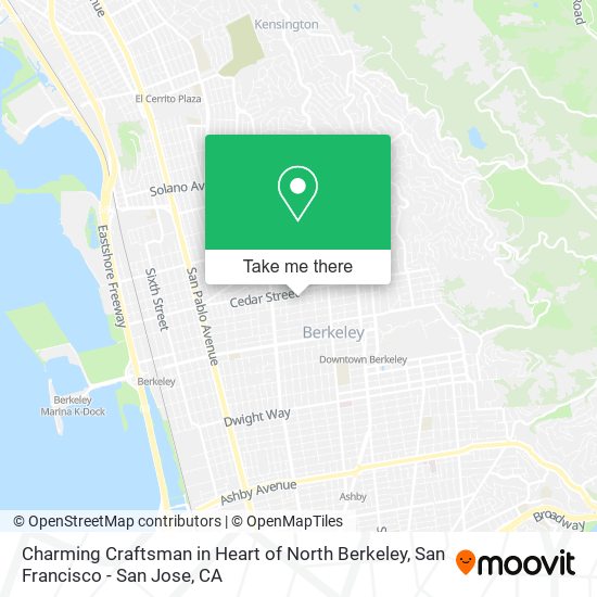 Mapa de Charming Craftsman in Heart of North Berkeley