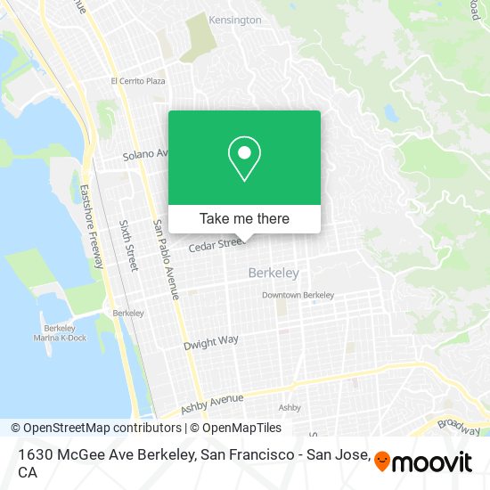 Mapa de 1630 McGee Ave Berkeley