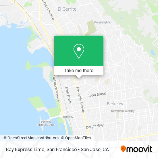 Bay Express Limo map