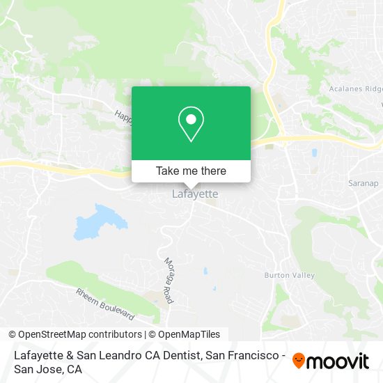 Lafayette & San Leandro CA Dentist map