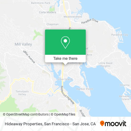 Hideaway Properties map