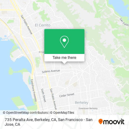 Mapa de 735 Peralta Ave, Berkeley, CA