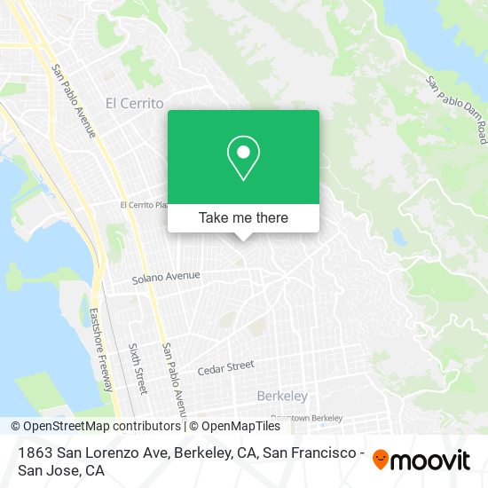 1863 San Lorenzo Ave, Berkeley, CA map