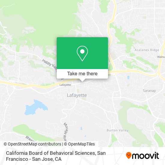 California Board of Behavioral Sciences map