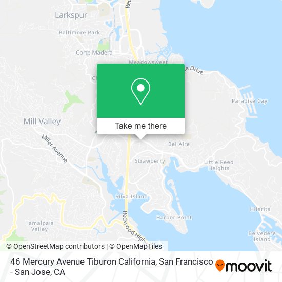 46 Mercury Avenue Tiburon California map