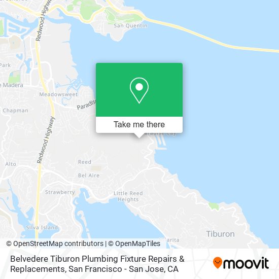 Belvedere Tiburon Plumbing Fixture Repairs & Replacements map