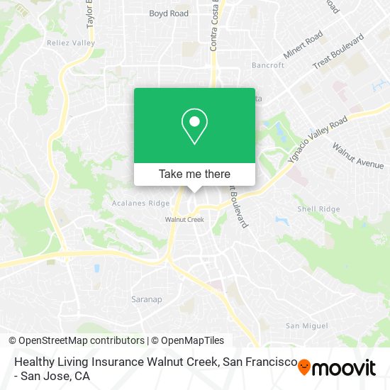 Healthy Living Insurance Walnut Creek map