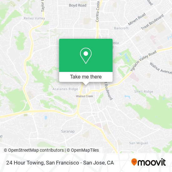 24 Hour Towing map