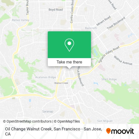 Mapa de Oil Change Walnut Creek