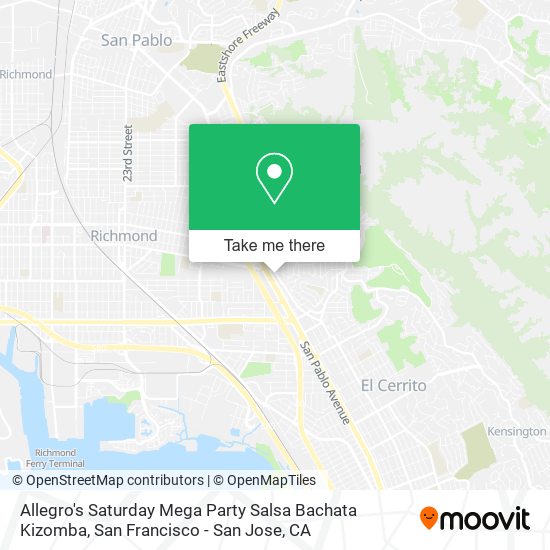Allegro's Saturday Mega Party Salsa Bachata Kizomba map