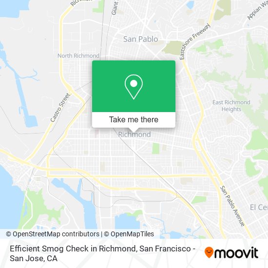 Efficient Smog Check in Richmond map