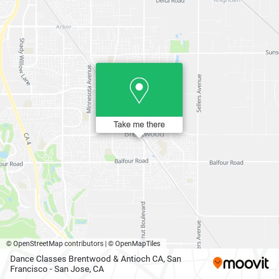 Dance Classes Brentwood & Antioch CA map