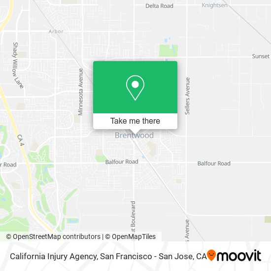 Mapa de California Injury Agency