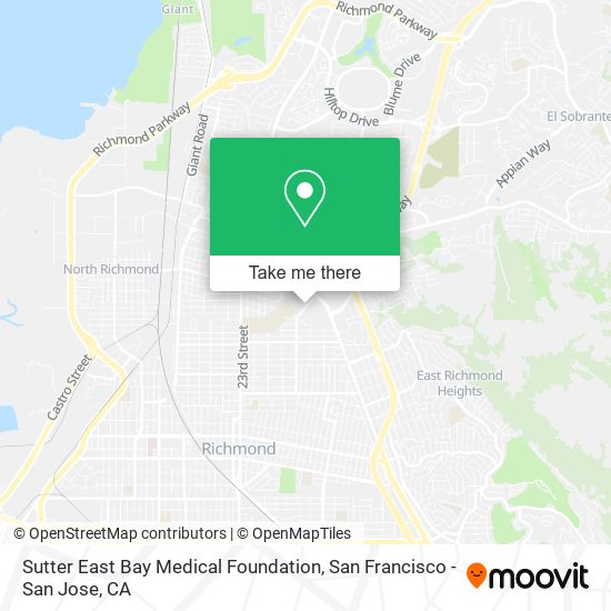 Sutter East Bay Medical Foundation map