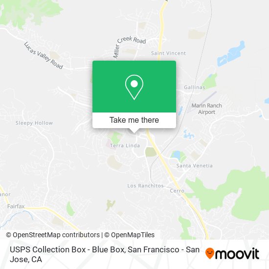 Mapa de USPS Collection Box - Blue Box