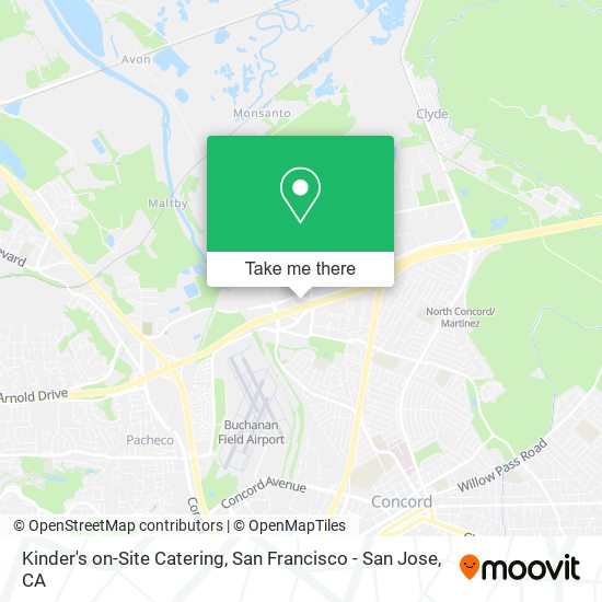 Kinder's on-Site Catering map