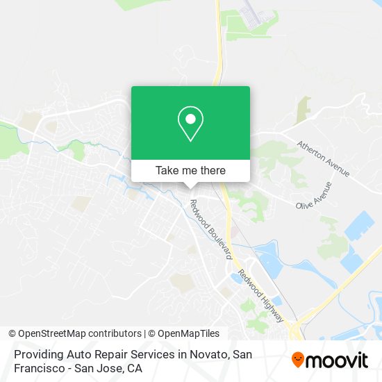 Mapa de Providing Auto Repair Services in Novato