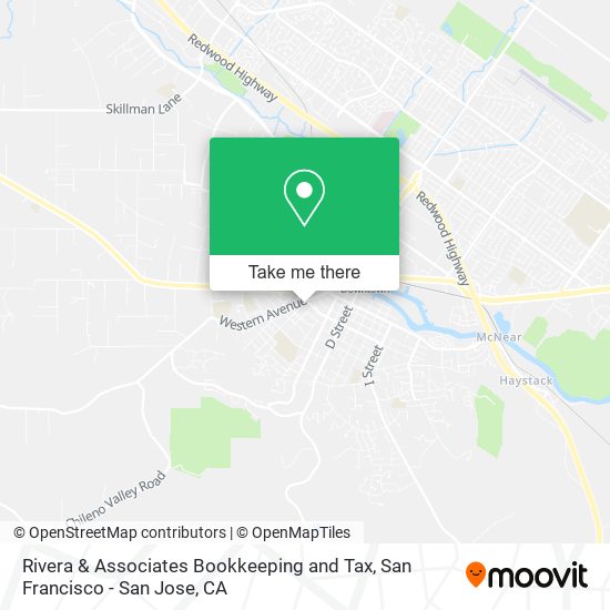 Mapa de Rivera & Associates Bookkeeping and Tax