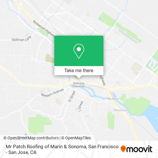 Mr Patch Roofing of Marin & Sonoma map