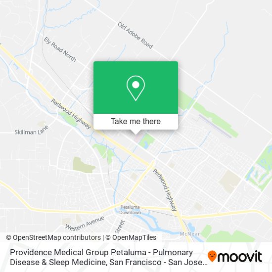 Providence Medical Group Petaluma - Pulmonary Disease & Sleep Medicine map