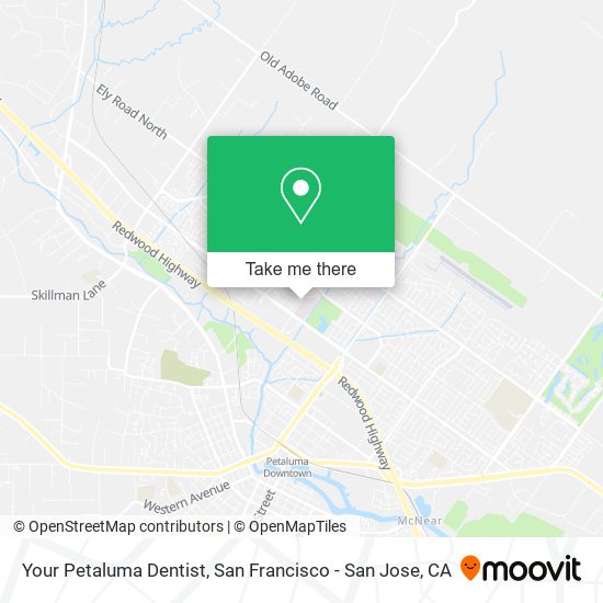 Your Petaluma Dentist map
