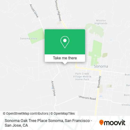 Mapa de Sonoma Oak Tree Place Sonoma