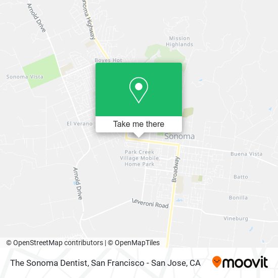 The Sonoma Dentist map