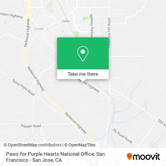 Paws for Purple Hearts National Office map