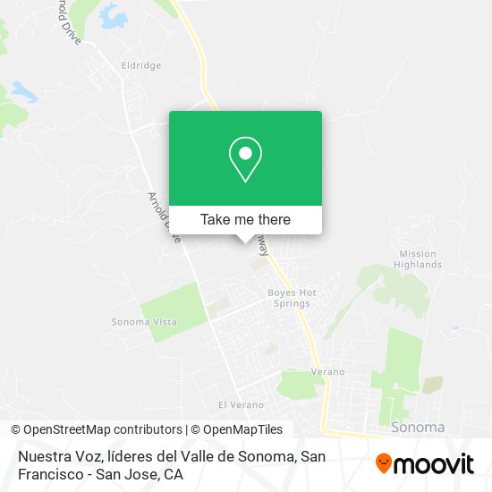 Mapa de Nuestra Voz, líderes del Valle de Sonoma