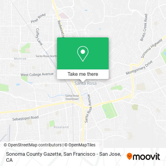 Sonoma County Gazette map