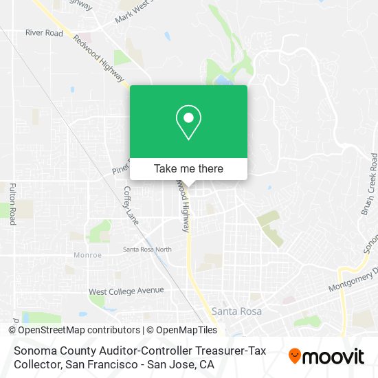 Mapa de Sonoma County Auditor-Controller Treasurer-Tax Collector