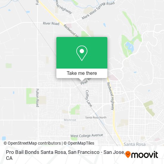 Pro Bail Bonds Santa Rosa map