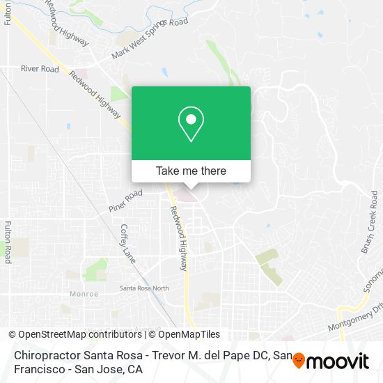 Mapa de Chiropractor Santa Rosa - Trevor M. del Pape DC