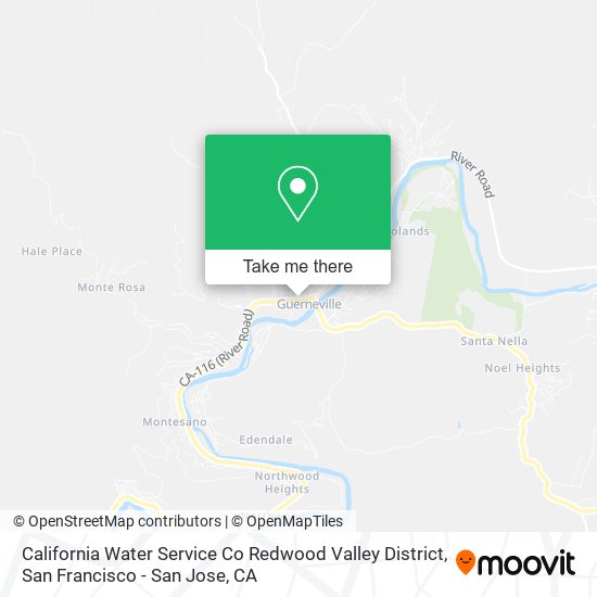 Mapa de California Water Service Co Redwood Valley District